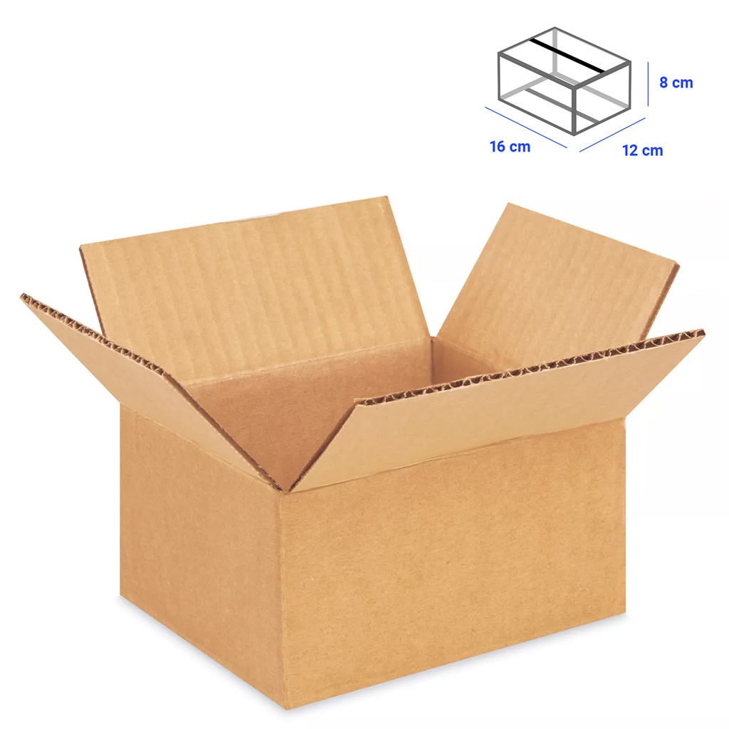 Caja para Empaque Cartón Corrugado, 12x8x16 cm, 23 ECT