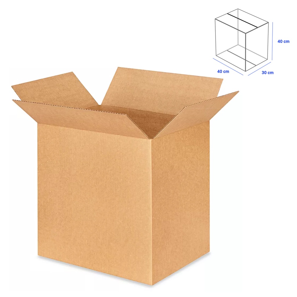 Caja para Empaque Cartón Corrugado, 40x30x40 cm, 23 ECT