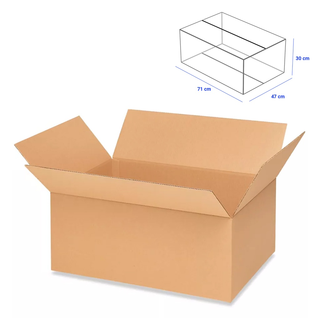 Caja para Empaque Cartón Corrugado, 71x47x30 cm, 23 ECT