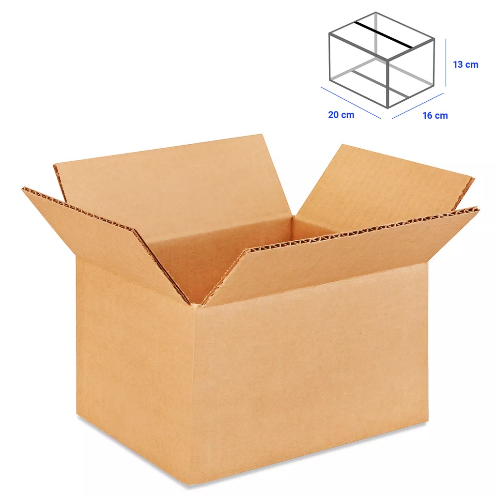 Caja para Empaque Cartón Corrugado, 20x16x13 cm, 23 ECT