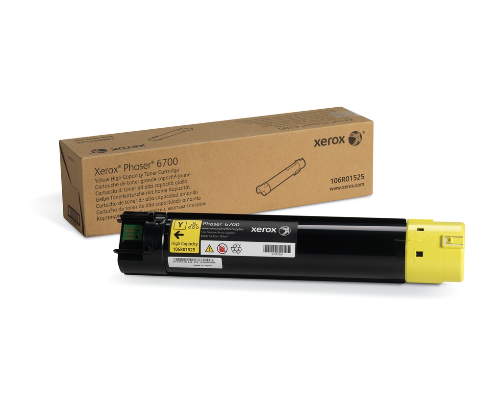 TONER AMARILLO P/PHASER 6700 12,000 PAGINAS ALTO RENDIMIENTO (106R01525)