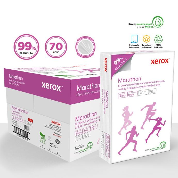PAPEL BOND BLANCO T/OFICIO MARATHON 70G.99% DE BLANCURA CAJA CON 10 PAQUETESDE 500 HOJAS 8.5X13.3\" (216X279MM)