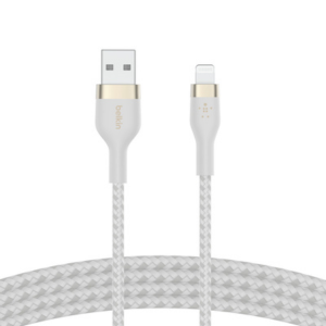 CABLE PRO FLEX LIGHTNING A USB-A CON CORREA 1M WHT