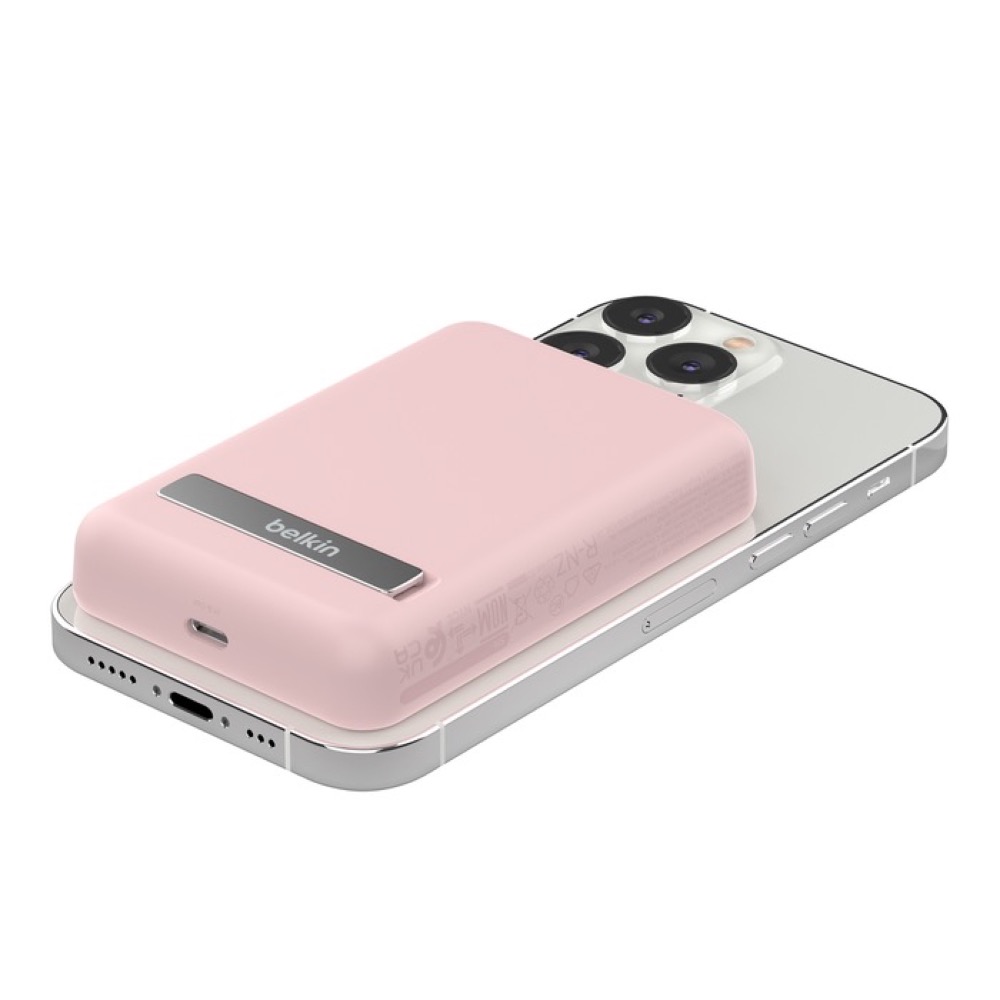 5,000mah Power Bank Magnetica Qi 7.5W + Kick Stand Pink BBC010-PK