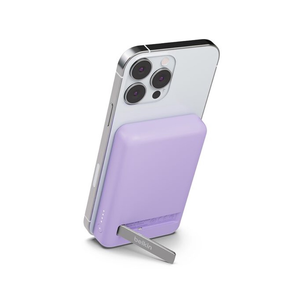 5,000mah Power Bank Magnetica Qi 7.5W + Kick Stand Purple BBC010-PU
