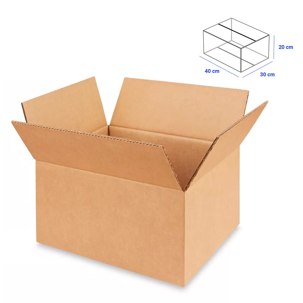 Caja para Empaque Cartón Corrugado, 40x30x20 cm, 23 ECT
