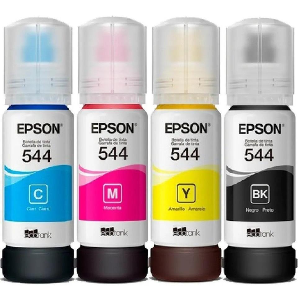 Kit de Tinta Epson T544, 4 Botellas p/Impresora L3150, L3110