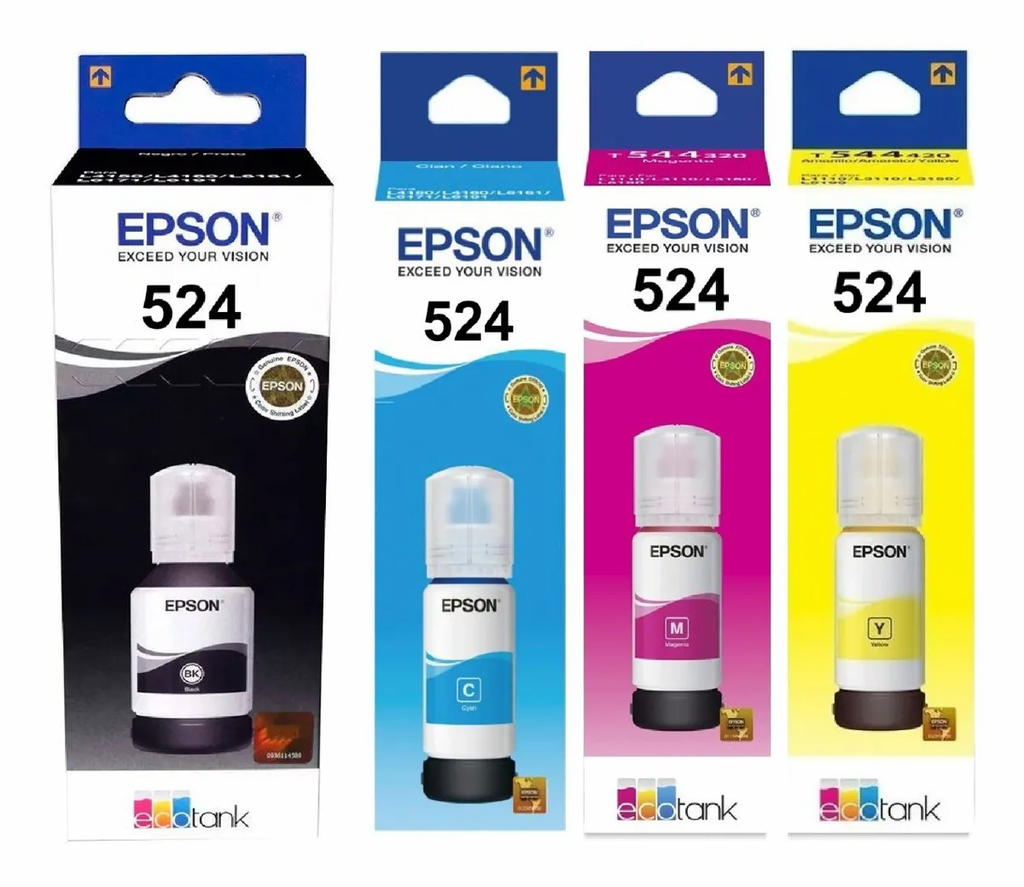 Kit de Tanques de Tinta Epson Ecotank T524/EPT524-KIT