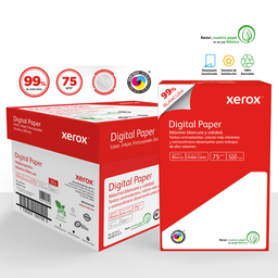 [3R75121 CAJA] Papel Bond Xerox Digital Paper Doble Carta 75 g/m² 99% de Blancura Caja con 5 Paquetes de 500 Hojas c/u