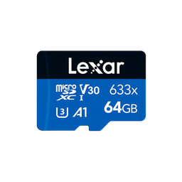 [LSDMI64GBBNL633A] Memoria MicroSDXC Lexar 64GB 633 UHS-I  Clase 10 C/Adaptador
