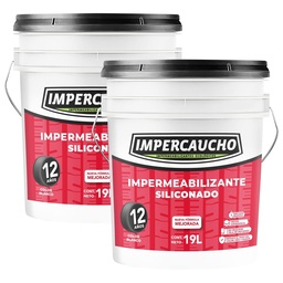 [IC12BX2PACK] Impercaucho Kit de 2 Impermeabilizantes de 19 Lts. Blanco