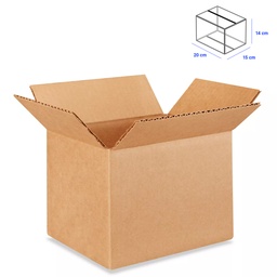 [84220] Caja para Empaque Cartón Corrugado, 20x15x14 cm, 23 ECT