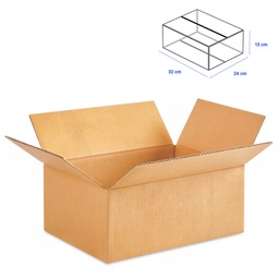 [84255] Caja para Empaque Cartón Corrugado, 32x24x13 cm, 23 ECT