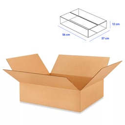 [84243] Caja para Empaque Cartón Corrugado, 56x37x12 cm, 23 ECT