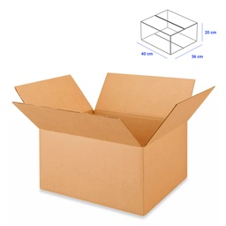[84237] Caja para Empaque Cartón Corrugado, 40x36x20 cm, 23 ECT