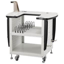[PRNSTD2] Mesa para máquina de bordar "PR" PRNSTD2 Brother, con espacios de almacenamiento de marcos y accesor